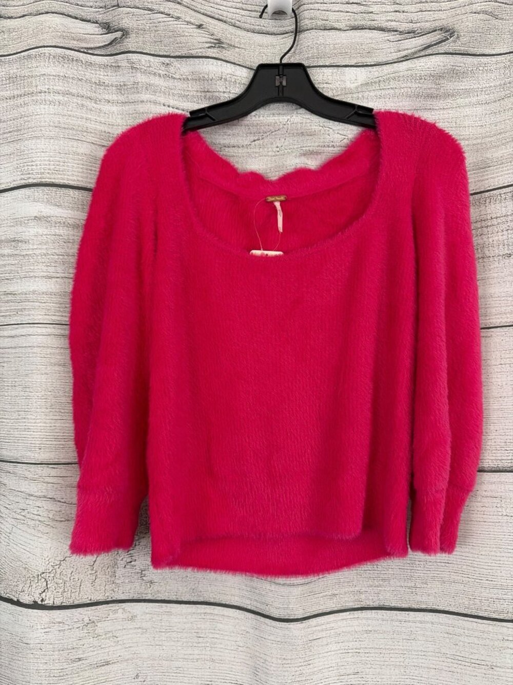 NWT Free People Moonbeam Raspberry Pop Faux Fur Sweater Size M